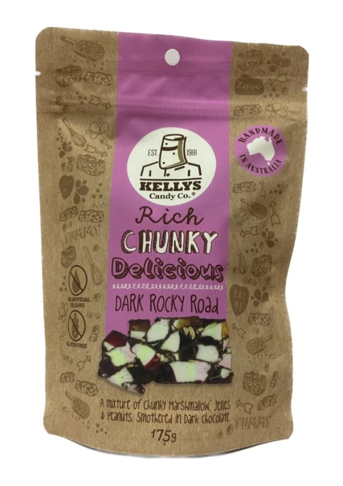 Kelly`s Chunky Dark Rocky Road 175G
